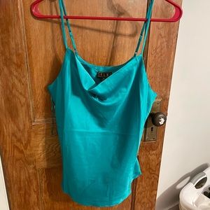 Green/blue cowl neck tank top